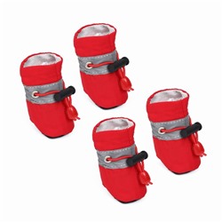Ботинки для собак «Уют» с утяжкой, набор 4 шт., размер 3 (4, 5×3, 5 см), красные