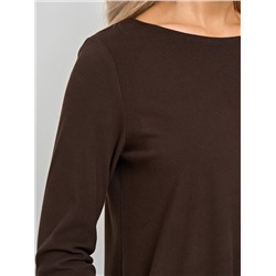 Платье свободное трикотажное шоколадного цвета