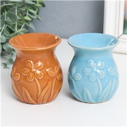 Аромалампа для эфирных масел «Незабудки», керамика, 8×7×7 см, МИКС