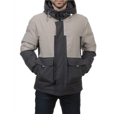 8875 DK. GRAY BEIGE Куртка мужская зимняя облегченная (130 гр. холлофайбер)