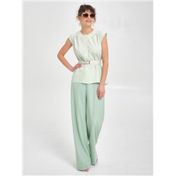 Блузка без рукавов бледно-зелёного цвета