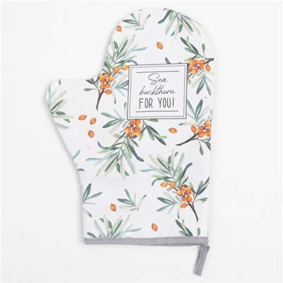 Варежка - прихватка «Этель» Berry garden, 20×28 см, саржа, 100% хлопок, ватин 250 г/м²