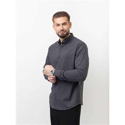 001J Мужская рубашка JenTa темно-серый