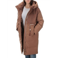 C1041 BROWN Пальто зимнее женское (200 гр .холлофайбер)