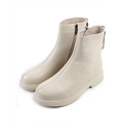 01-XKL21-225DR BEIGE Ботинки демисезонные женские (натуральная кожа, байка)