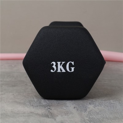 Гантель неопреновая Woohooo Warm Up / WU-3В / 3 кг / черный / уп8