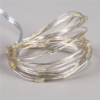 Гирлянда светодиодная нить 3 м 30 LED / GW2011WT /уп 200/холодный белый ВИЛКА