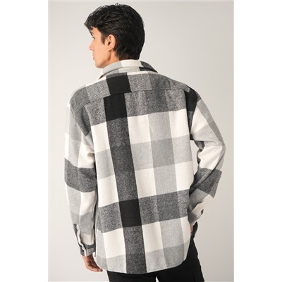 Мужская теплая рубашка в клетку Happyfox
