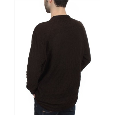 E633 DARK BROWN Джемпер мужской (100% шерсть)