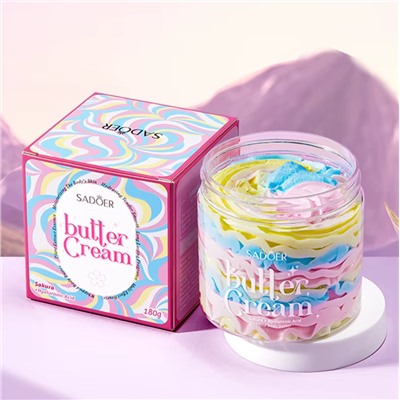 Крем-баттер для тела увлажняющий с Сакурой и Гиалуроновой кислотой SADOER, 180 гр.