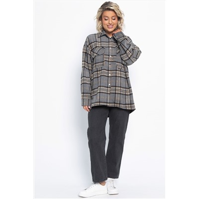 Пальто-рубашка Хармони (серо-бежевая) Б15041-5М