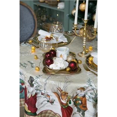 Скатерть новогодняя «Этель» Winter holidays, d=150 см ±3 см, с ГМВО, 100% хлопок, саржа 190 г/м²