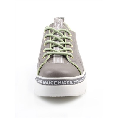 03-M27-25 GRAY Полуботинки женские (натуральная кожа)