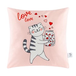 Наволочка декоративная «Этель. Cats love», 40×40 см, велюр