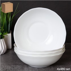 Набор суповых тарелок 4 штуки 480 мл Классика белая / HW60 (WHITE) /уп 18/