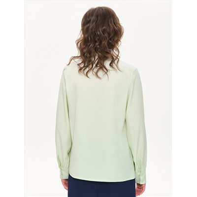 Блузка бледно-зелёная с длинным рукавом