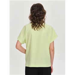 Блузка однотонная с коротким рукавом