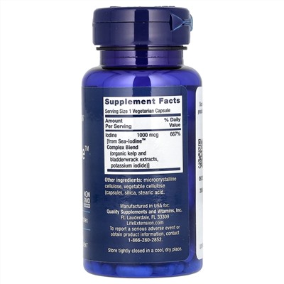 Life Extension, Sea-Iodine, 1000 мкг, 60 вегетарианских капсул