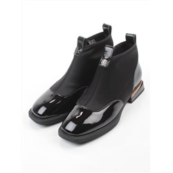 01-B44B-81AG BLACK Ботинки демисезонные женские (натуральная кожа, текстиль, байка)