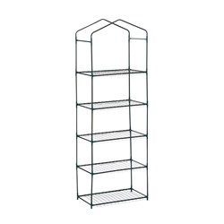 Стеллаж для рассады, 5 полок, 190×40×65 см, металлический каркас d=12 мм, без чехла, Greengo