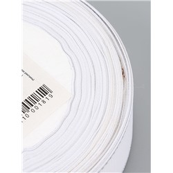 УЦЕНКА Лента репсовая 25мм*25±1ярд(23м±1м) серебряные нити №01 белый АУ