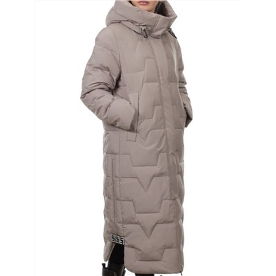 H268 DK. BEIGE Пальто зимнее женское (170 гр. холлофайбер)