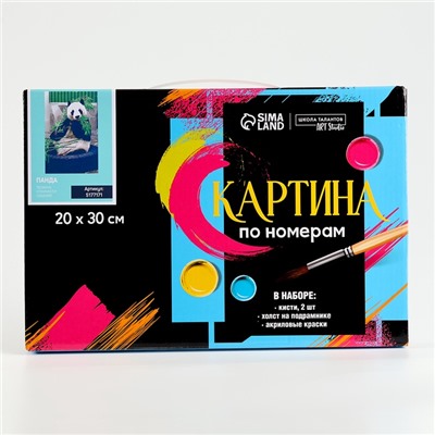 Картина по номерам на холсте с подрамником «Панда», 30х20 см