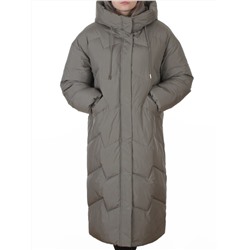 8883 GRAY/GREEN Пальто зимнее женское (150 гр. холлофайбер)