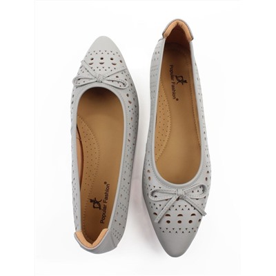 06-7388-66V GRAY Туфли летние женские "Лодочки" (натуральная кожа)