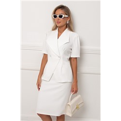 Юбка-карандаш белая в деловом стиле Элеонора 60 см №9