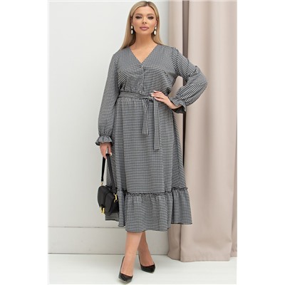 Трикотажное платье с принтом гусиные лапки Амадея №1