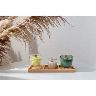 Менажница Magistro Tropical, 3 секции, 30×10×1.8 см, каучуковое дерево