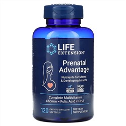 Life Extension, Prenatal Advantage, 120 легко проглатываемых капсул