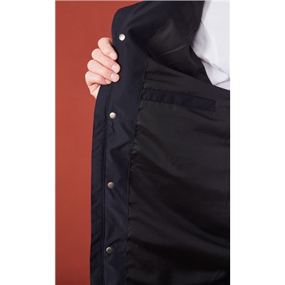 Ветровка мужская с несъемным регулируемым капюшоном F111-1302 тёмно-синяя