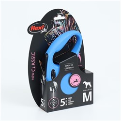 Рулетка Flexi New Classic М (до 20 кг) 5 м трос, синяя