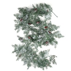 Гирлянда из елочных веток искусственная 178 см / SDTT108A /уп 25/100/с шишками и снег