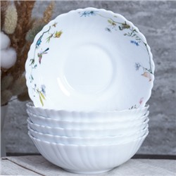 Набор суповых тарелок 6 штук 480 мл 155 мм / TW-60XN (7008) Райский сад