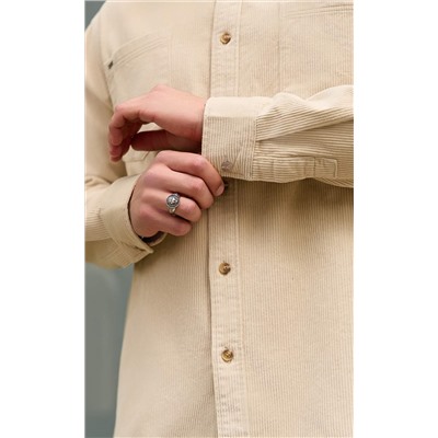 Рубашка вельвет F221-0470 l.beige
