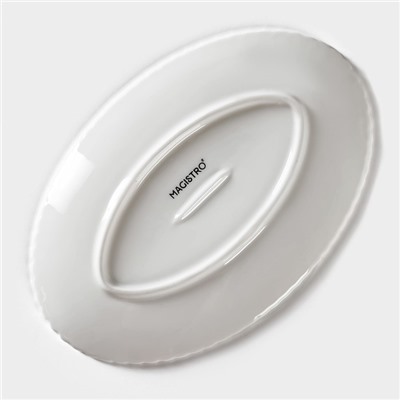 Блюдо овальное Magistro «Лакомка», 20×13.5×1.5 см, фарфор, цвет белый