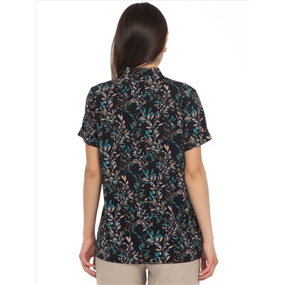 Блузка чёрная с принтом