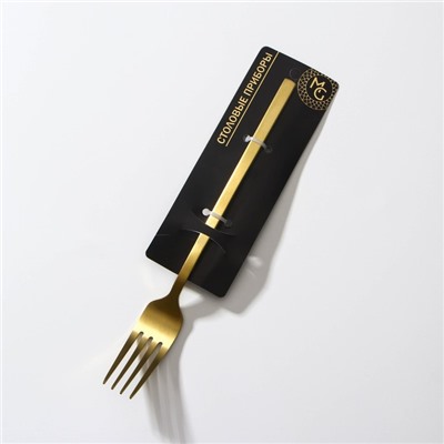Вилка столовая из нержавеющей стали Magistro «Оску стандарт», длина 19.5 см, цвет золотой