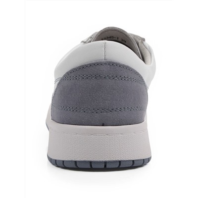 03-YA345-1 WHITE/BLUE Полуботинки спортивные женские (натуральная кожа, натуральная замша)