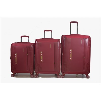 Чемодан, комплект из 3-х ,текстиль 50157 Бордовый