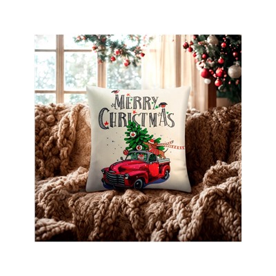 Наволочка декоративная новогодняя «Этель. Счастливого Рождества!», 40×40 см
