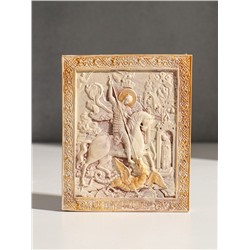 Икона « Георгий победоносец», с подвесом, 12×10×2 см, гипс, роспись