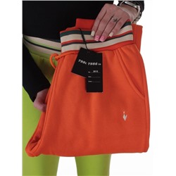 2615 ORANGE Брюки утепленные спортивные женские (85% хлопок, 10% полиэстер, 5% спандекс)