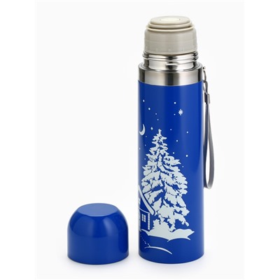 Термос с подвесом новогодний «Зимняя сказка», 500 мл, синий