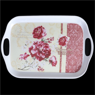 Поднос прямоугольный с ручками 32х25 см / 8010 /уп 50/*