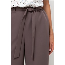 Брюки однотонные цвета шоколад с поясом Шарлин №3