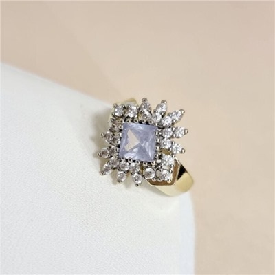 Кольцо 18 р ювелирная бижутерия Итальянское золото (покрытие желтое 14к), вставка: фианиты, арт.217.579-18